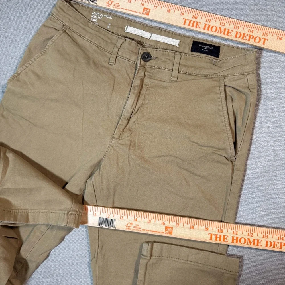 Banana Republic Lived-In‎ Chino Slim Fit Khaki Pants Tan 30x32 Mens